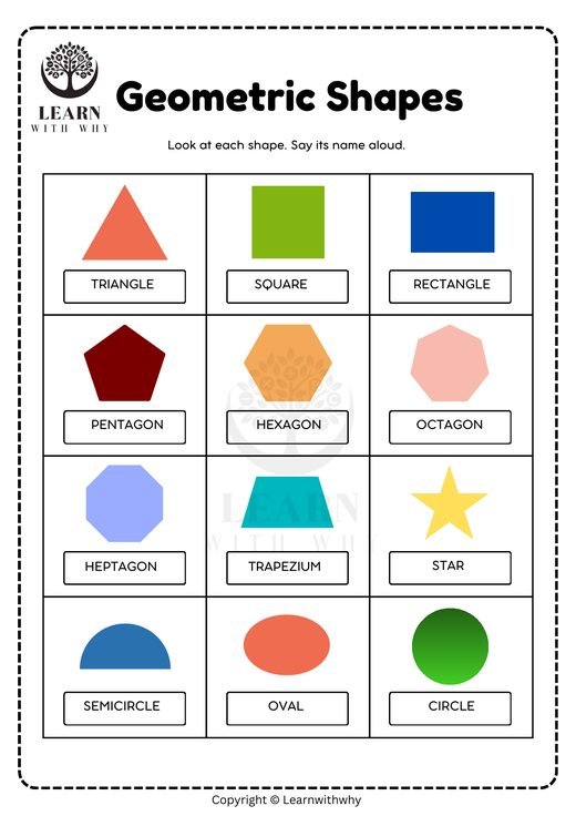 Shapes Worksheets for Kindergarten (Printable, 3 Free) | Learn With Why